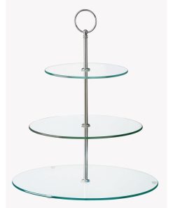 Glass Three Tiered Afternoon Tea Cake Stand (GL080)
