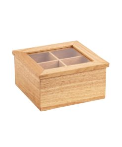 Olympia Mini Hevea Wood Tea Box (GL089)