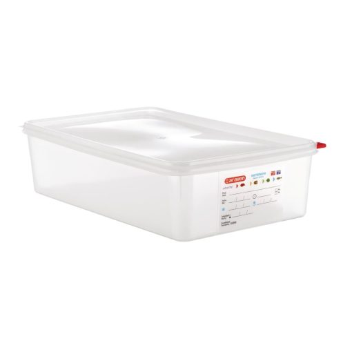 Araven Polypropylene 1/1 Gastronorm Food Containers 13.7Ltr with Lid (Pack of 4) (GL260)