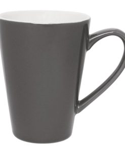 Olympia Cafe Latte Cups Charcoal 340ml (Pack of 12) (GL488)