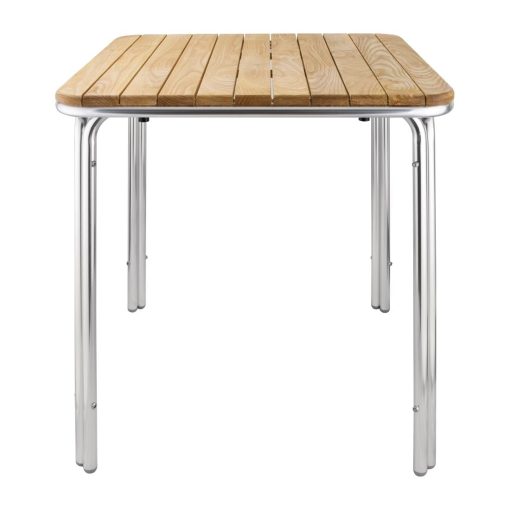 Bolero Square Ash and Aluminium Table 700mm (GL982)