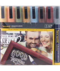 Securit 6mm Liquid Chalk Pens Assorted Earth Colours (Pack of 8) (GM269)