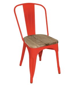 Bolero Bistro Side Chairs with Wooden Seat Pad Red (Pack of 4) (GM643)