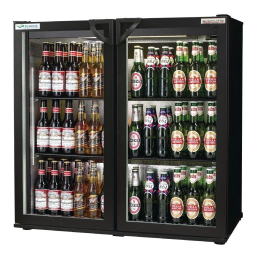 Autonumis EcoChill Double Hinged Door 3Ft Back Bar Cooler Black A215189 (GN374)