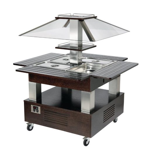 Roller Grill Chilled Salad Bar Square Dark Wood (GP304)