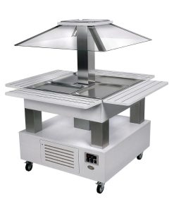 Roller Grill Heated Salad Bar Square White Wood (GP309)