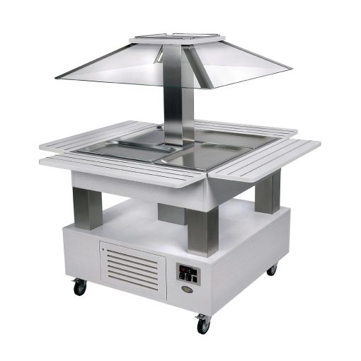 Roller Grill Heated Salad Bar Square White Wood (GP309)