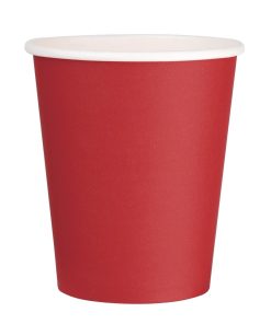 Fiesta Single Wall Takeaway Coffee Cups Red 225ml / 8oz (Pack of 50) (GP406)