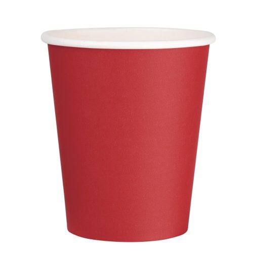 Fiesta Single Wall Takeaway Coffee Cups Red 225ml / 8oz (Pack of 1000) (GP409)