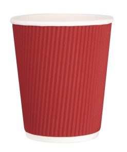 Fiesta Ripple Wall Takeaway Coffee Cups Red 225ml / 8oz (Pack of 500) (GP427)