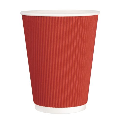 Fiesta Ripple Wall Takeaway Coffee Cups Red 340ml / 12oz (Pack of 500) (GP428)