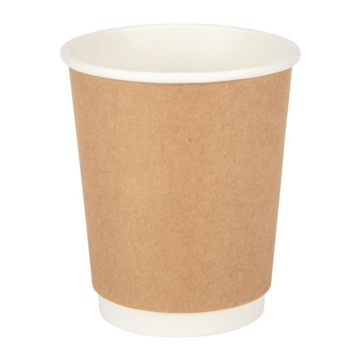 Fiesta Disposable Coffee Cups Double Wall Kraft 225ml / 8oz (Pack of 25) (GP436)