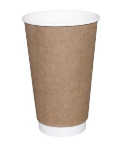 Fiesta Disposable Coffee Cups Double Wall Kraft 340ml / 12oz (Pack of 25) (GP437)