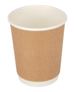 Fiesta Disposable Coffee Cups Double Wall Kraft 225ml / 8oz (Pack of 500) (GP439)