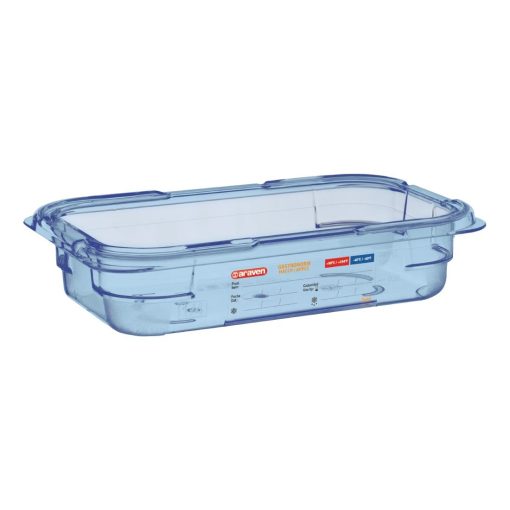 Araven ABS Food Storage Container Blue GN 1/4 65mm (GP574)