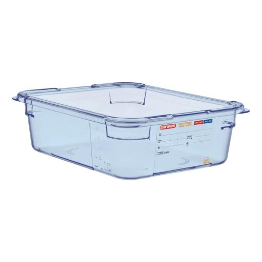 Araven ABS Food Storage Container Blue GN 1/2 100mm (GP584)