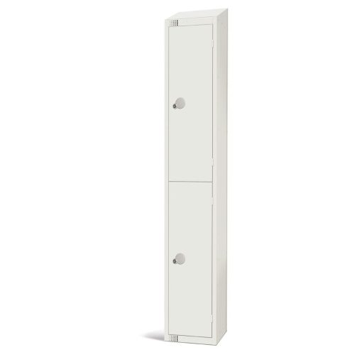 Elite Double Door Coin Return Locker with Sloping Top White (GR303-CNS)