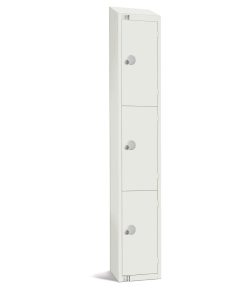 Elite Three Door Manual Combination Locker Locker White with Sloping Top (GR304-CLS)