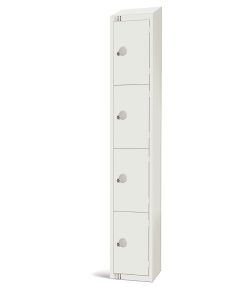 Elite Four Door Electronic Combination Locker with Sloping Top White (GR305-ELS)