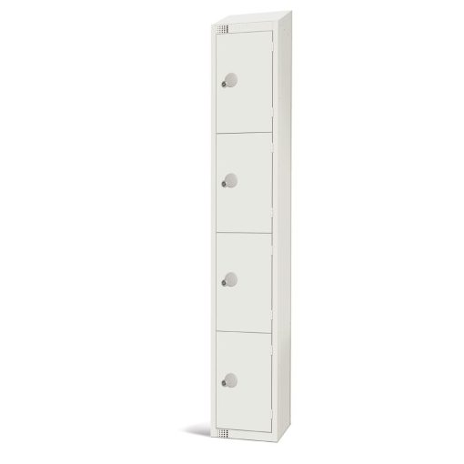 Elite Four Door Electronic Combination Locker with Sloping Top White (GR305-ELS)