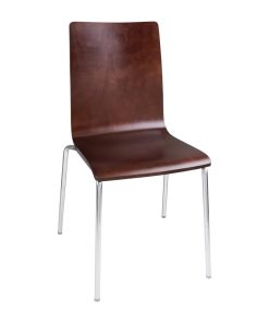 Bolero Square Back Side Chair Dark Chocolate Finish (Pack of 4) (GR343)