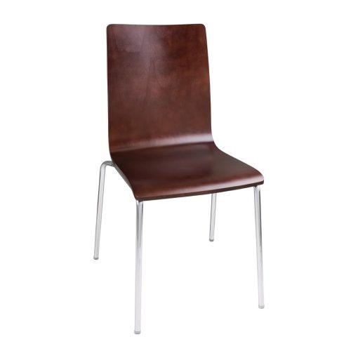 Bolero Square Back Side Chair Dark Chocolate Finish (Pack of 4) (GR343)