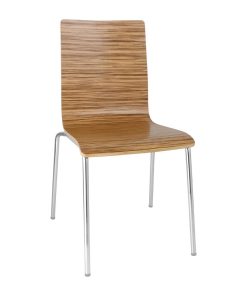 Bolero Square Back Side Chair Zebrano (Pack of 4) (GR344)