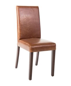 Bolero Faux Leather Dining Chair Antique Tan (Pack of 2) (GR368)