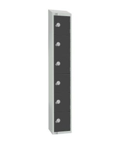 Elite Six Door Electronic Combination Locker with Sloping Top Graphite Grey (GR682-ELS)
