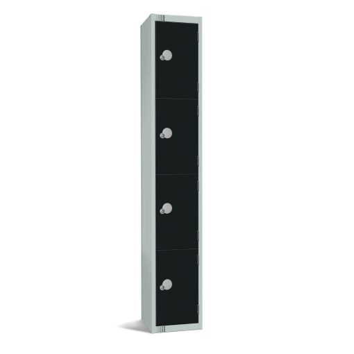 Elite Four Door Coin Return Locker Black (GR687-CN)