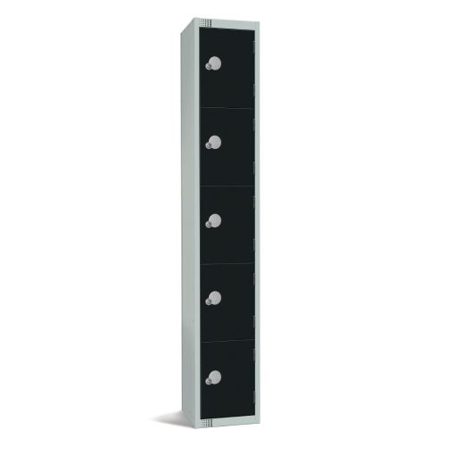 Elite Five Door Coin Return Locker Black (GR688-CN)