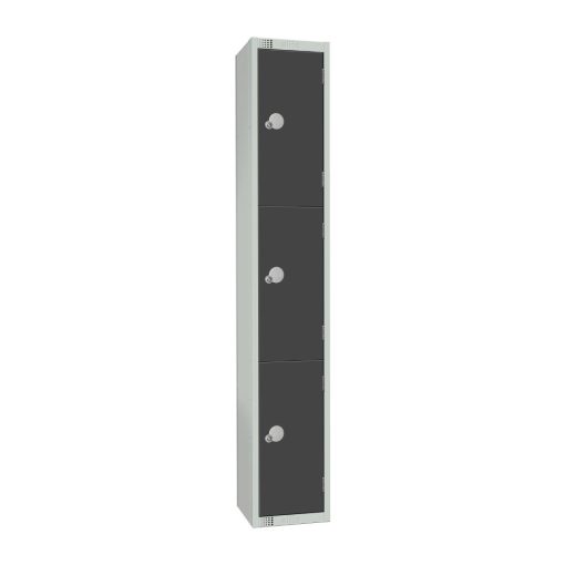 Elite Three Door Electronic Combination Locker with Sloping Top Graphite Grey (GR693-ELS)