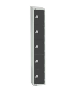 Elite Five Door Electronic Combination Locker with Sloping Top Graphite Grey (GR695-ELS)