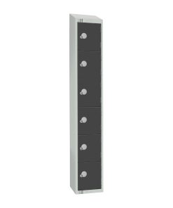 Elite Six Door Electronic Combination Locker with Sloping Top Graphite Grey (GR696-ELS)