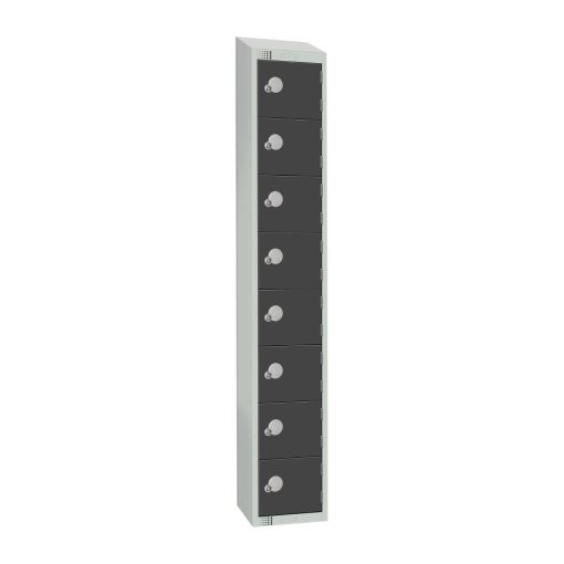 Elite Eight Door Coin Return Locker with Sloping Top Graphite Grey (GR697-CNS)