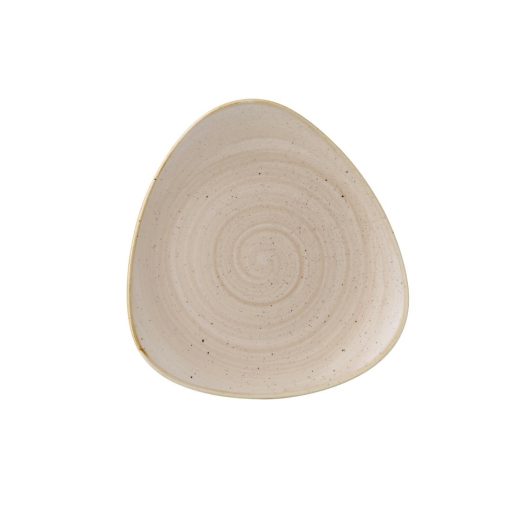 Churchill Stonecast Triangle Plate Nutmeg Cream 229mm (Pack of 12) (GR940)