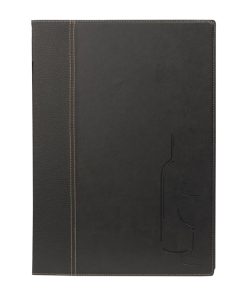 Securit Contemporary Wine List Cover Black A4 (H602)