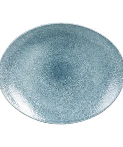 Churchill Studio Prints Raku Oval Coupe Plates Topaz Blue 270mm (Pack of 12) (HC783)