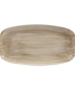 Churchill Stonecast Patina Antique Rectangular Plates Taupe 355mm (Pack of 6) (HC798)