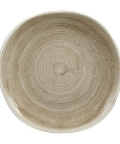 Churchill Stonecast Patina Antique Organic Round Plates Taupe 264mm (Pack of 12) (HC801)