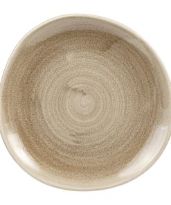 Churchill Stonecast Patina Antique Organic Round Plates Taupe 210mm (Pack of 12) (HC802)