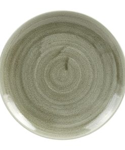 Churchill Stonecast Patina Antique Round Coupe Plates Green 217mm (Pack of 12) (HC808)