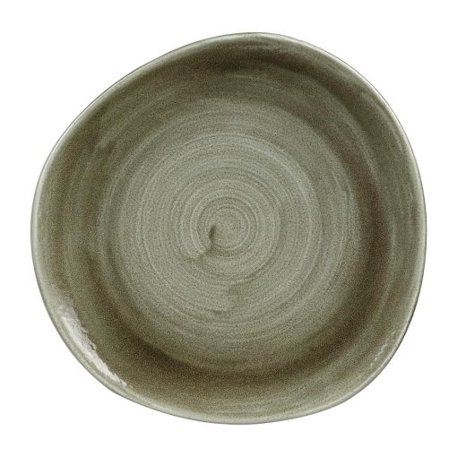 Churchill Stonecast Patina Antique Organic Round Plates Green 286mm (Pack of 12) (HC820)