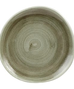 Churchill Stonecast Patina Antique Organic Round Plates Green 210mm (Pack of 12) (HC822)