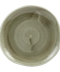 Churchill Stonecast Patina Antique Organic Round Plates Green 186mm (Pack of 12) (HC823)