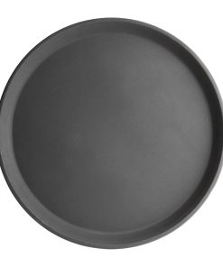 Kristallon Fibreglass Round Non-Slip Tray Black 356mm (J846)