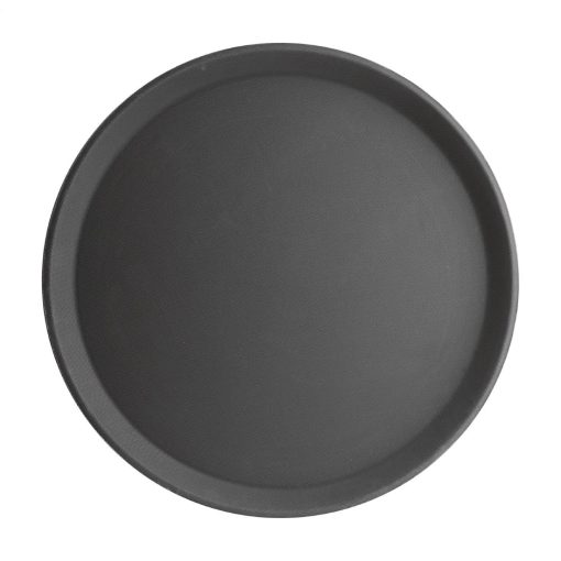 Kristallon Fibreglass Round Non-Slip Tray Black 406mm (J847)