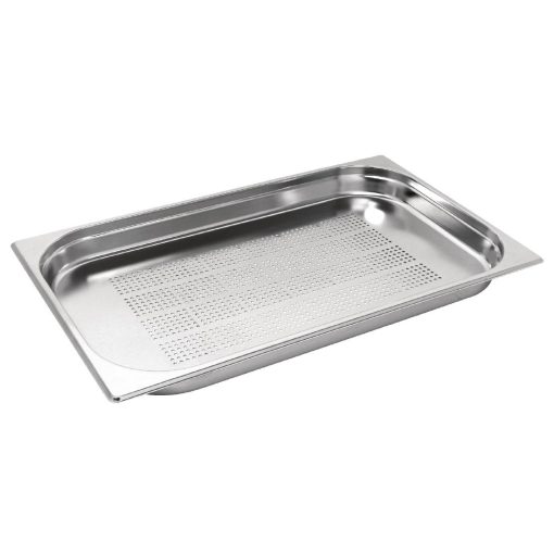 Vogue Stainless Steel Perforated 1/1 Gastronorm Pan 40mm (K839)