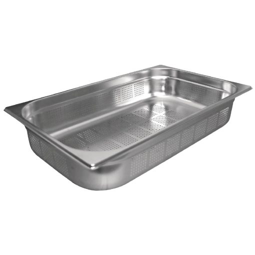 Vogue Stainless Steel Perforated 1/1 Gastronorm Pan 150mm (K842)