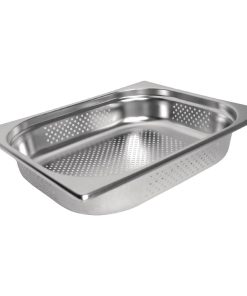 Vogue Stainless Steel Perforated 1/2 Gastronorm Pan 65mm (K844)